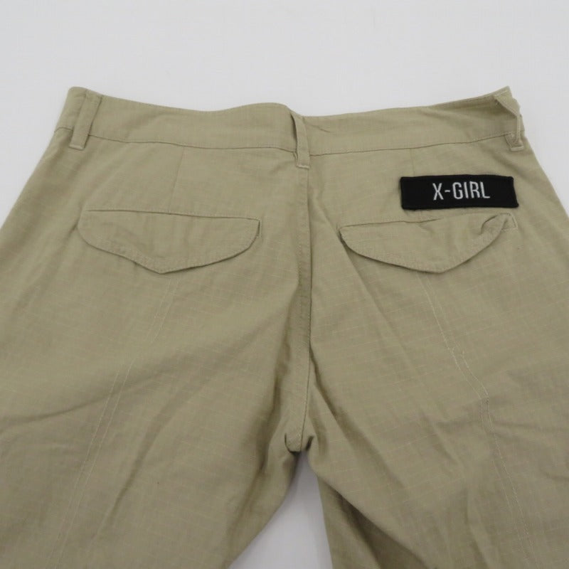 X-girl | エックスガール MILITARY FLARE PANTS カーゴパンツ 105232031007 カーキ サイズ：M【瀬戸大橋店】
