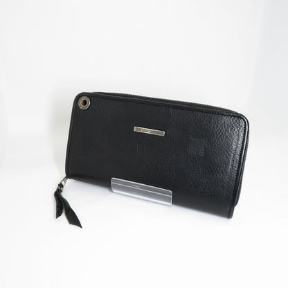 BILL WALL LEATHER | ビルウォールレザー Zipper / Flat Black Plain 長財布 ブラック【瀬戸大橋店】