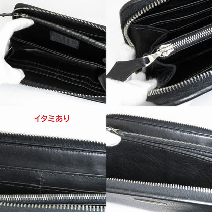BILL WALL LEATHER | ビルウォールレザー Zipper / Flat Black Plain 長財布 ブラック【瀬戸大橋店】