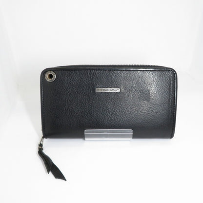 BILL WALL LEATHER | ビルウォールレザー Zipper / Flat Black Plain 長財布 ブラック【瀬戸大橋店】