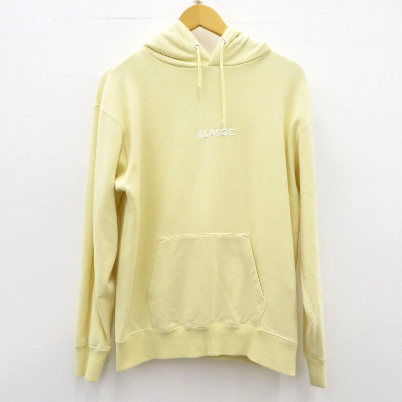 X-LARGE | エクストララージ EMBROIDERY STANDARD LOGO PULLOVER パーカー 01194202 イエロー サイズ：S【瀬戸大橋店】