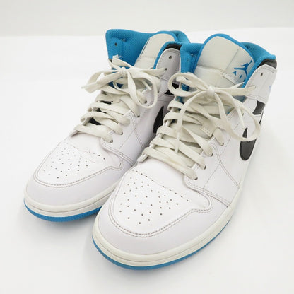 NIKE | ナイキ AJ1 Mid "White/Laser blue" スニーカー 554724-141 ホワイト 27cm【瀬戸大橋店】
