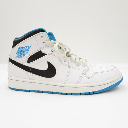NIKE | ナイキ AJ1 Mid "White/Laser blue" スニーカー 554724-141 ホワイト 27cm【瀬戸大橋店】
