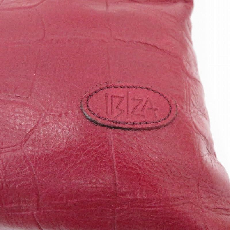 IBIZA | イビサ クロコ型押し ショルダーバッグ ボルドー/バーガンディー【瀬戸大橋店】