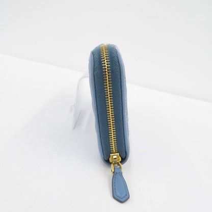 PRADA | プラダ ソフトカーフレザーキルティンクラウンドファスナー長財布 長財布 1ML506 ライトブルー【瀬戸大橋店】