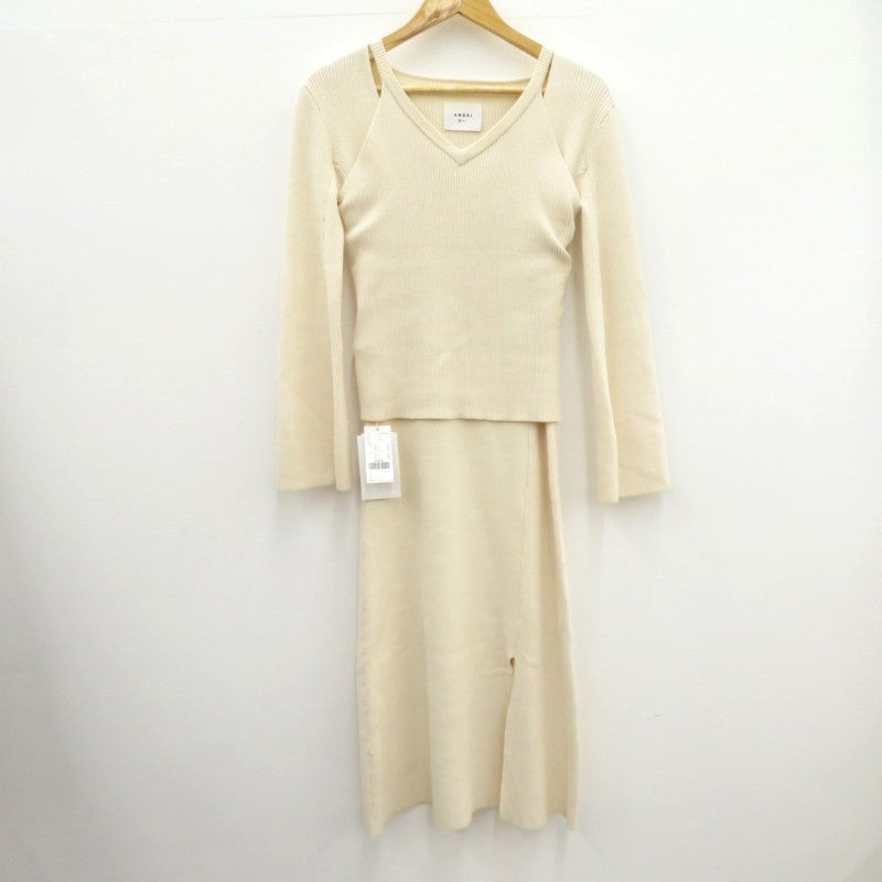 AMERI | アメリ AMERICAN SLEEVE LAYERED KNIT DRESS ワンピース 01220530931 アイボリー サイズ：S【瀬戸大橋店】