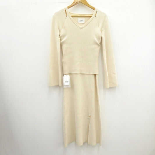 AMERI | アメリ AMERICAN SLEEVE LAYERED KNIT DRESS ワンピース 01220530931 アイボリー サイズ：S【瀬戸大橋店】