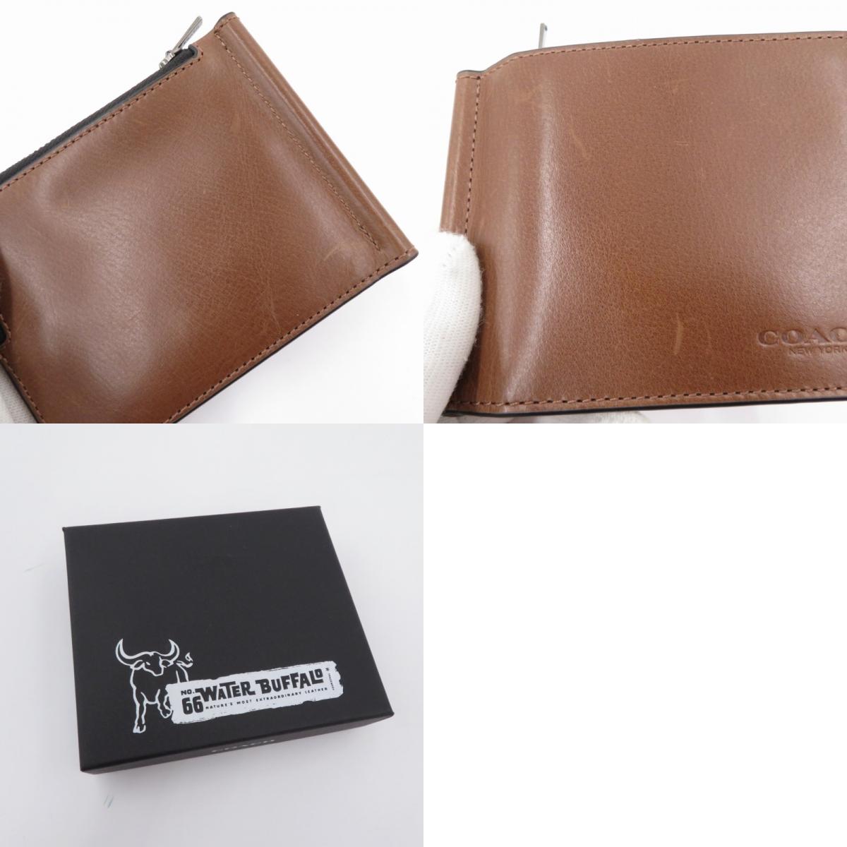 COACH | コーチ ボックスド・ビルフォールド ウォレット・マネー クリップ 二つ折り財布 j2344-cj885b 【ネット在庫】 ブラウン【瀬戸大橋店】