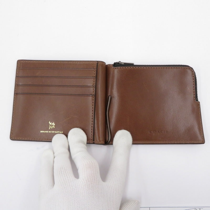 COACH | コーチ ボックスド・ビルフォールド ウォレット・マネー クリップ 二つ折り財布 j2344-cj885b 【ネット在庫】 ブラウン【瀬戸大橋店】