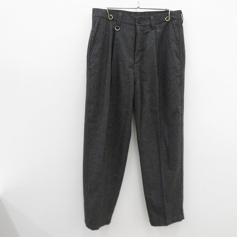 SOPHNET. | ソフネット WIDE TAPERED PANTS パンツ SOPH-232008 MELANGE TWEED GUNCLUB CHECK 1TUCK WIDE TAPERED PANTS グレー サイズ：L【瀬戸大橋店】
