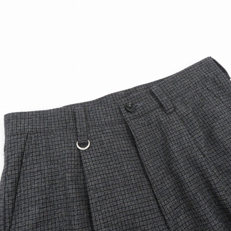 SOPHNET. | ソフネット WIDE TAPERED PANTS パンツ SOPH-232008 MELANGE TWEED GUNCLUB CHECK 1TUCK WIDE TAPERED PANTS グレー サイズ：L【瀬戸大橋店】