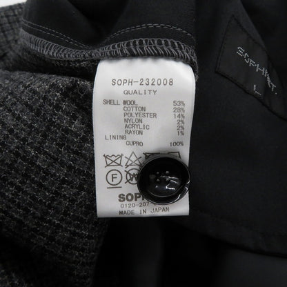 SOPHNET. | ソフネット WIDE TAPERED PANTS パンツ SOPH-232008 MELANGE TWEED GUNCLUB CHECK 1TUCK WIDE TAPERED PANTS グレー サイズ：L【瀬戸大橋店】