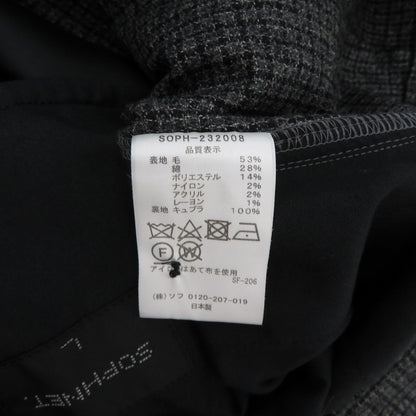 SOPHNET. | ソフネット WIDE TAPERED PANTS パンツ SOPH-232008 MELANGE TWEED GUNCLUB CHECK 1TUCK WIDE TAPERED PANTS グレー サイズ：L【瀬戸大橋店】