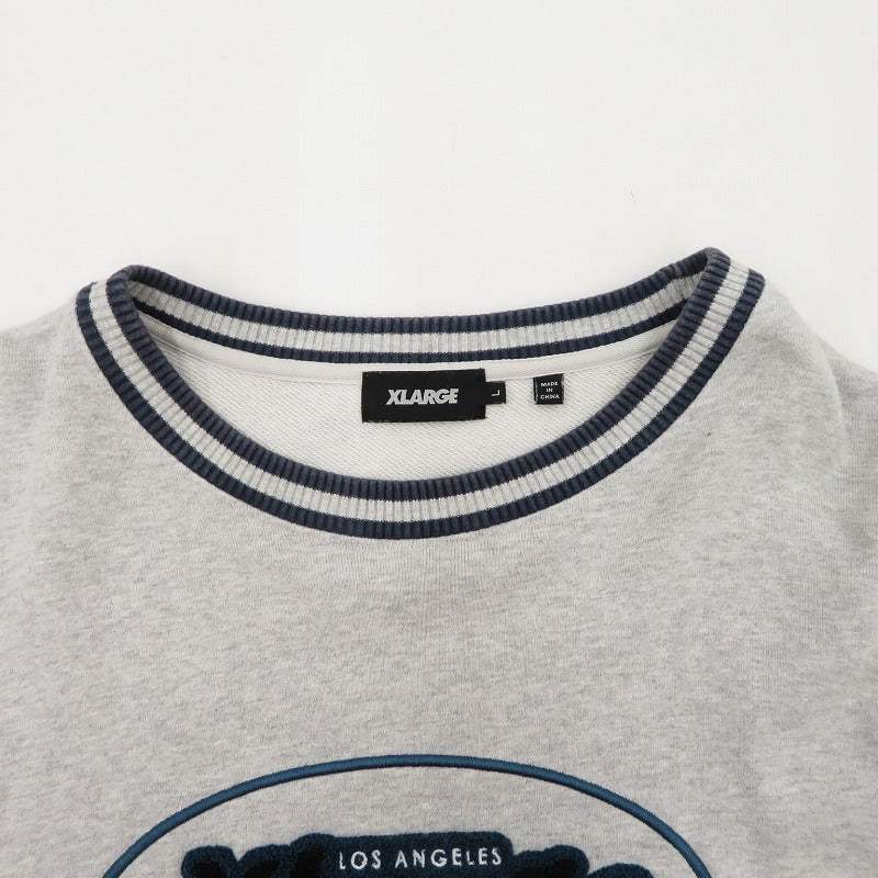 X-LARGE | エクストララージ RETRO CREW NECK SWEAT スウェット 101213012008 グレー サイズ：L【瀬戸大橋店】