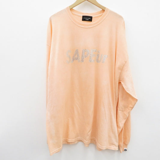 SAPEur | サプール ラインストーンL/S　TEE 半袖Ｔシャツ オレンジ サイズ：XXL【瀬戸大橋店】