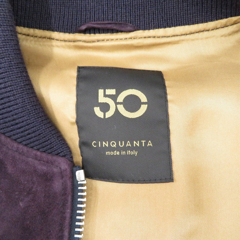 Cinquanta チンクアンタ / ゴートスエードボンバーブルゾン レザー 22-03/H505 パープル サイズ：46【瀬戸大橋店】