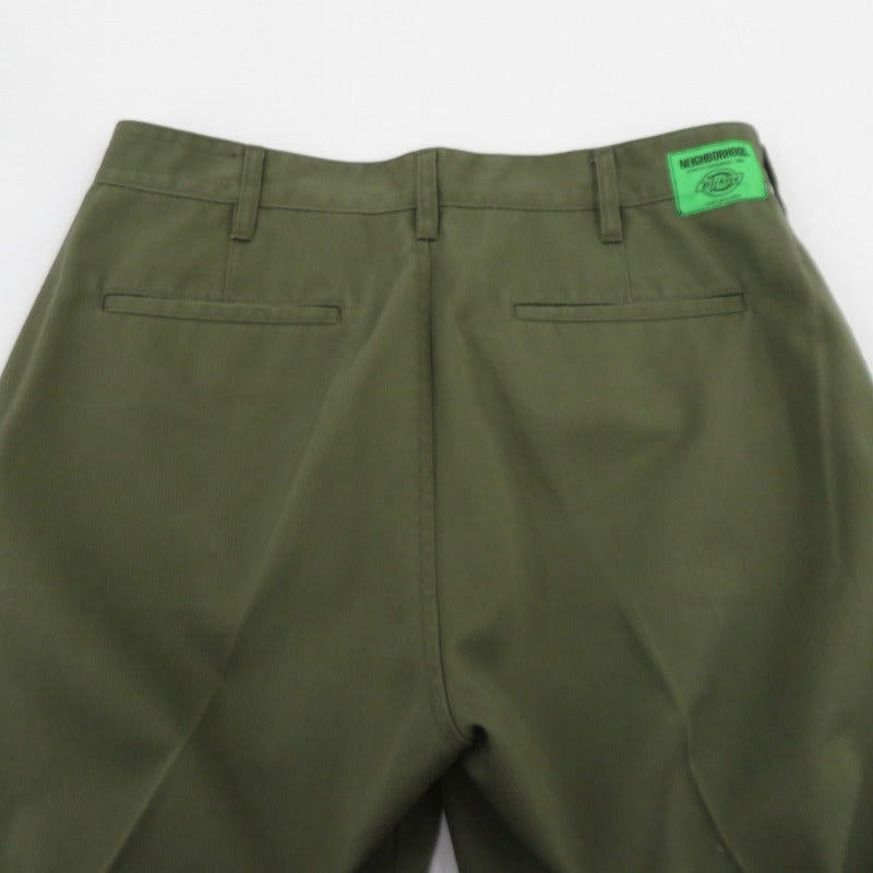 NEIGHBORHOOD | ネイバーフッド NH X DICKIES . TUCK WIDE PANTS チノパンツ 242VFDKN-PTM02 カーキ サイズ：M【瀬戸大橋店】