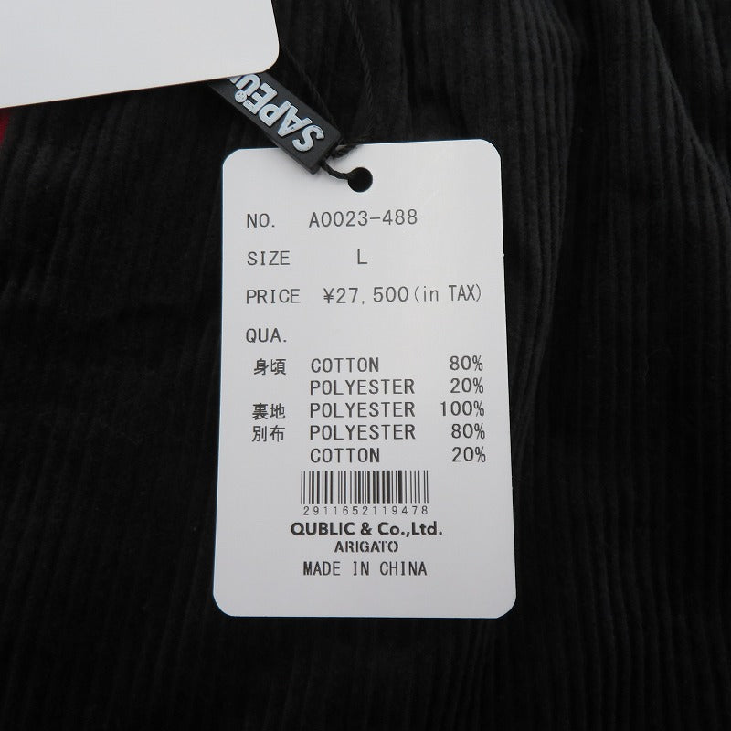SAPEur | サプール CORDUROY TRACK PANTS その他ボトムス A0023-488 ブラック サイズ：L【瀬戸大橋店】