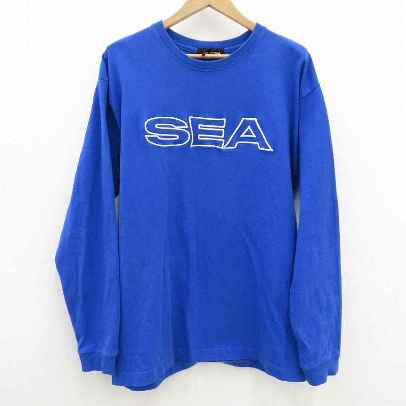 WIND AND SEA | ウィンダンシーウインダンシー EDGE LOGO L/S TEE 長袖Ｔシャツ WDS-O-SRET-24-Q1-CS-02 ブルー サイズ：L【瀬戸大橋店】