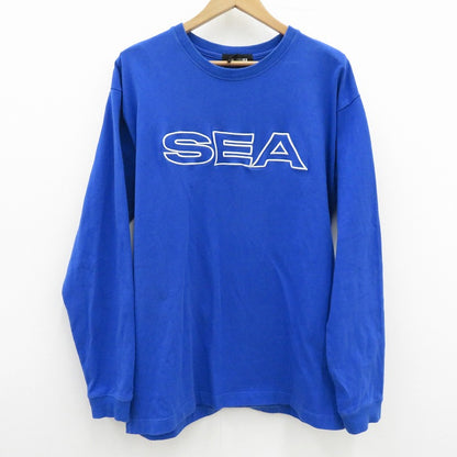 WIND AND SEA | ウィンダンシーウインダンシー EDGE LOGO L/S TEE 長袖Ｔシャツ WDS-O-SRET-24-Q1-CS-02 ブルー サイズ：L【瀬戸大橋店】