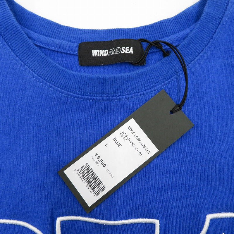 WIND AND SEA | ウィンダンシーウインダンシー EDGE LOGO L/S TEE 長袖Ｔシャツ WDS-O-SRET-24-Q1-CS-02 ブルー サイズ：L【瀬戸大橋店】