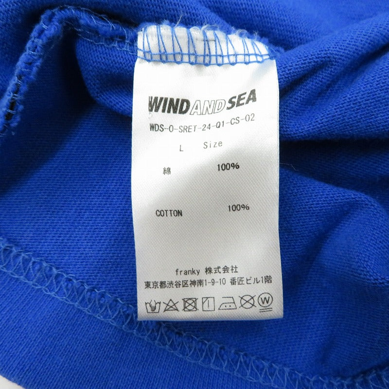 WIND AND SEA | ウィンダンシーウインダンシー EDGE LOGO L/S TEE 長袖Ｔシャツ WDS-O-SRET-24-Q1-CS-02 ブルー サイズ：L【瀬戸大橋店】
