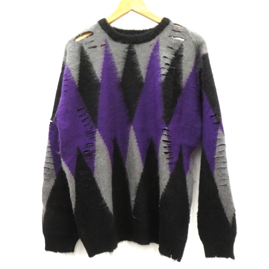 CAPTAINS HELM | キャプテンズヘルム WORN OUT CREW SWEATER ニット CH23-AW-K01 パープル サイズ：M【瀬戸大橋店】