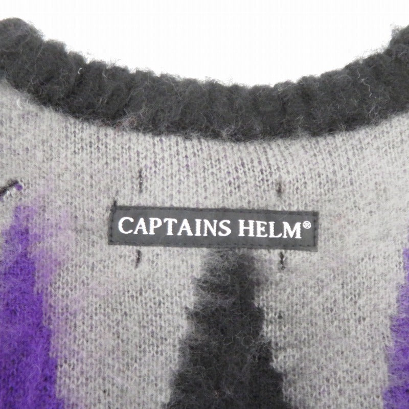 CAPTAINS HELM | キャプテンズヘルム WORN OUT CREW SWEATER ニット CH23-AW-K01 パープル サイズ：M【瀬戸大橋店】