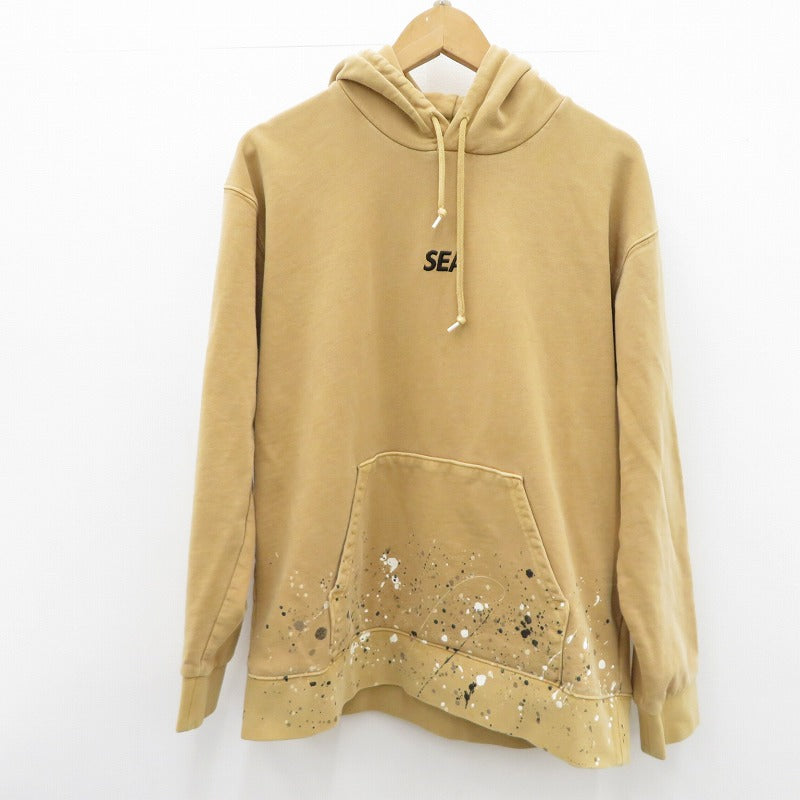 WIND AND SEA | ウィンダンシーウインダンシー PAINT HOODIE パーカー WDS-O-PNT-24-Q2-CS-01 ベージュ サイズ：L【瀬戸大橋店】