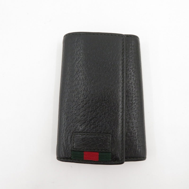 GUCCI | グッチ シェリーライン キーケース 435297・496085 ブラック【瀬戸大橋店】