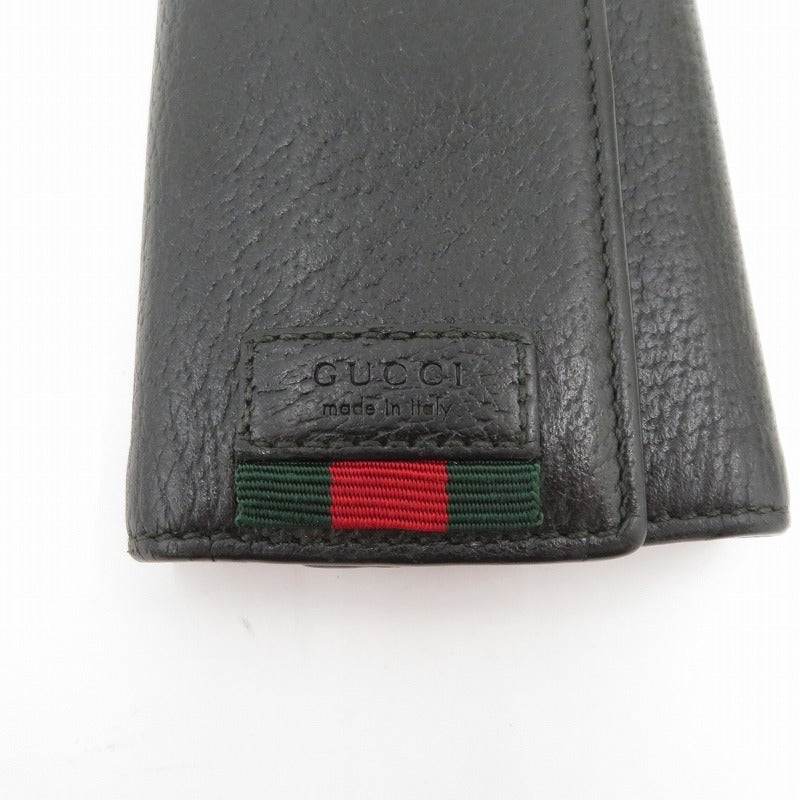 GUCCI | グッチ シェリーライン キーケース 435297・496085 ブラック【瀬戸大橋店】
