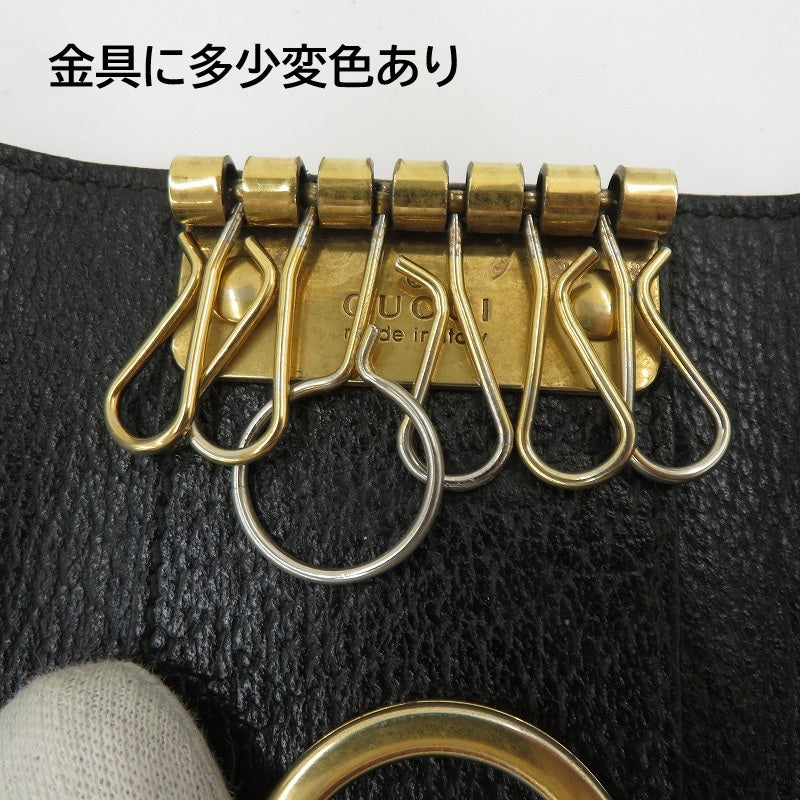 GUCCI | グッチ シェリーライン キーケース 435297・496085 ブラック【瀬戸大橋店】