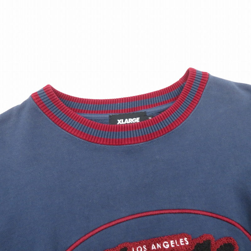 X-LARGE | エクストララージ RETRO CREW NECK SWEAT スウェット 101213012008 ネイビー サイズ：M【瀬戸大橋店】