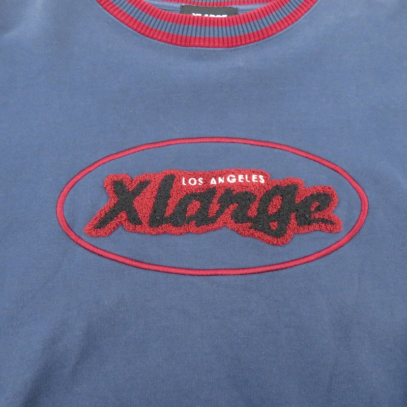 X-LARGE | エクストララージ RETRO CREW NECK SWEAT スウェット 101213012008 ネイビー サイズ：M【瀬戸大橋店】
