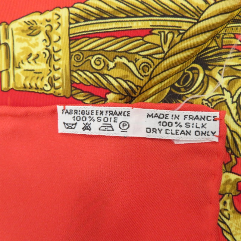 HERMES | エルメス カレ 90 LES CAVALIERS D'OR 「黄金の騎士」 ハンカチ レッド【瀬戸大橋店】
