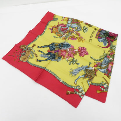 HERMES | エルメス カレ 90 LES FETES DU ROI SOLEIL 「太陽王の祝典」 ハンカチ レッド【瀬戸大橋店】
