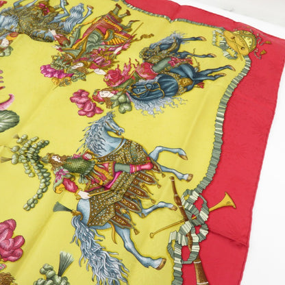 HERMES | エルメス カレ 90 LES FETES DU ROI SOLEIL 「太陽王の祝典」 ハンカチ レッド【瀬戸大橋店】