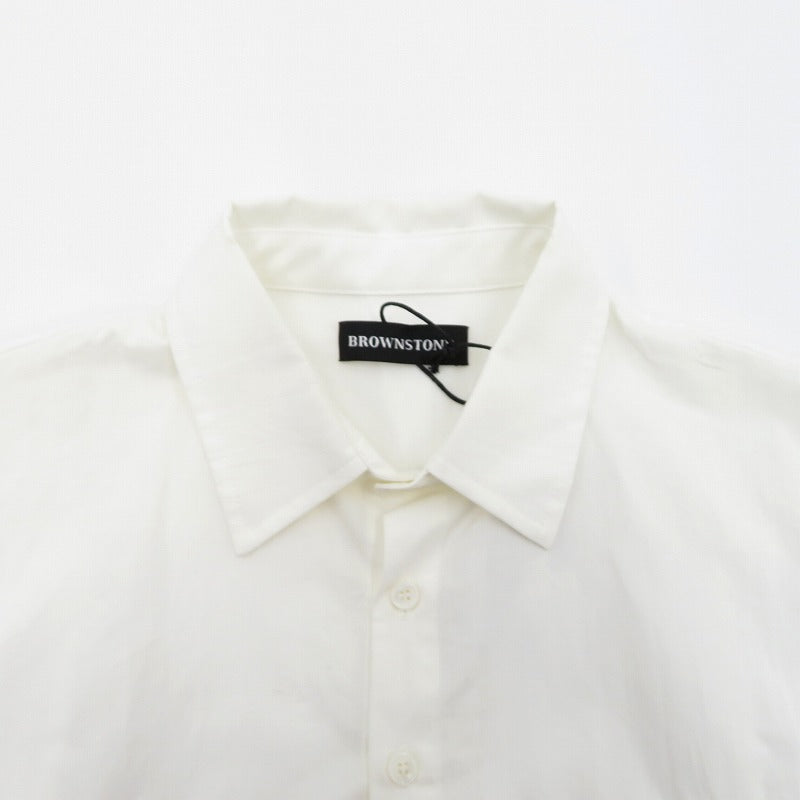 Brownstone/PANELED BUTTON DOWN SHIRT 長袖シャツ 1114010100312 ホワイト サイズ：M【瀬戸大橋店】