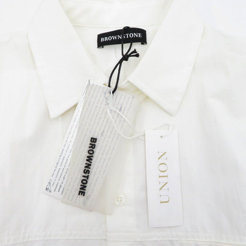 Brownstone/PANELED BUTTON DOWN SHIRT 長袖シャツ 1114010100312 ホワイト サイズ：M【瀬戸大橋店】