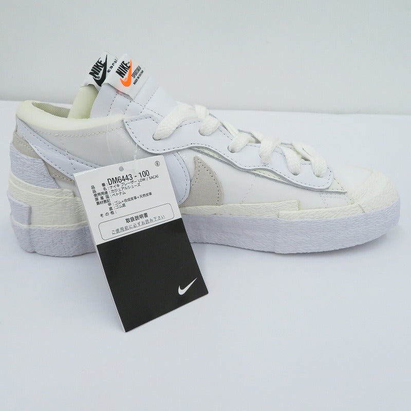 NIKE | ナイキ ×sacai Blazer Low 'White Patent Leather' スニーカー DM6443-100 ブレーザー ホワイト 26.5cm【瀬戸大橋店】