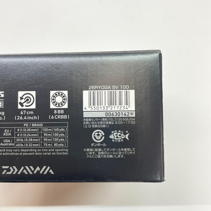 【フィッシング/釣り/釣具/リール】 【ベイトリール/右ハンドル】Daiwa | ダイワ 26リョウガSV100 00630142【瀬戸大橋店】