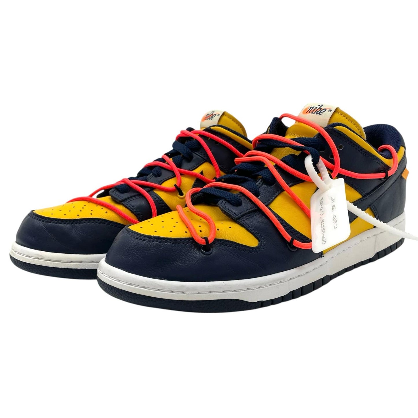NIKE | ナイキ DUNK LOW LTHR/OW スニーカー CT0856-700 イエロー×ネイビー 29cm【尾張小牧店】