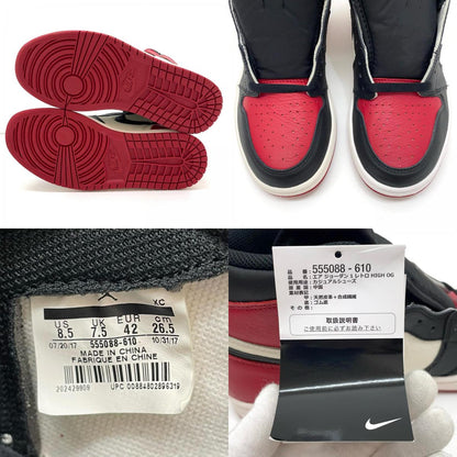 NIKE | ナイキ AIR JORDAN 1 RETRO HIGH OG スニーカー 555088-610 ブラック×レッド 26.5cm