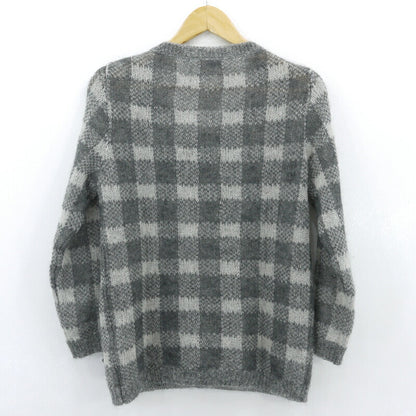 【中古】MONCLER | モンクレール MAGLIONE TRICOT CARDIGAN チェック柄 長袖 モヘア ニット カーディガン グレー サイズ：S【尾張小牧店】
