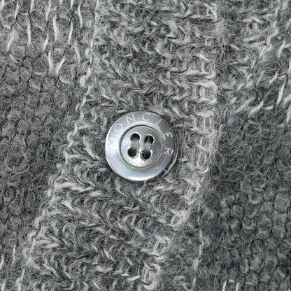 【中古】MONCLER | モンクレール MAGLIONE TRICOT CARDIGAN チェック柄 長袖 モヘア ニット カーディガン グレー サイズ：S【尾張小牧店】