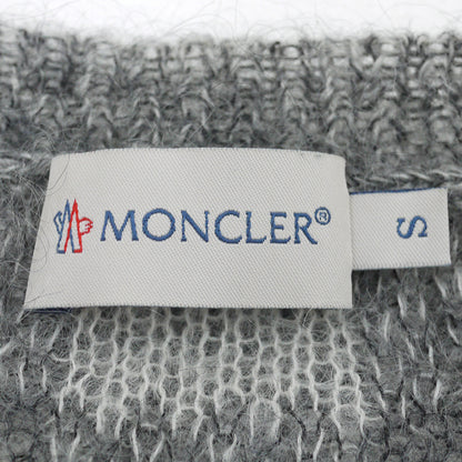 【中古】MONCLER | モンクレール MAGLIONE TRICOT CARDIGAN チェック柄 長袖 モヘア ニット カーディガン グレー サイズ：S【尾張小牧店】