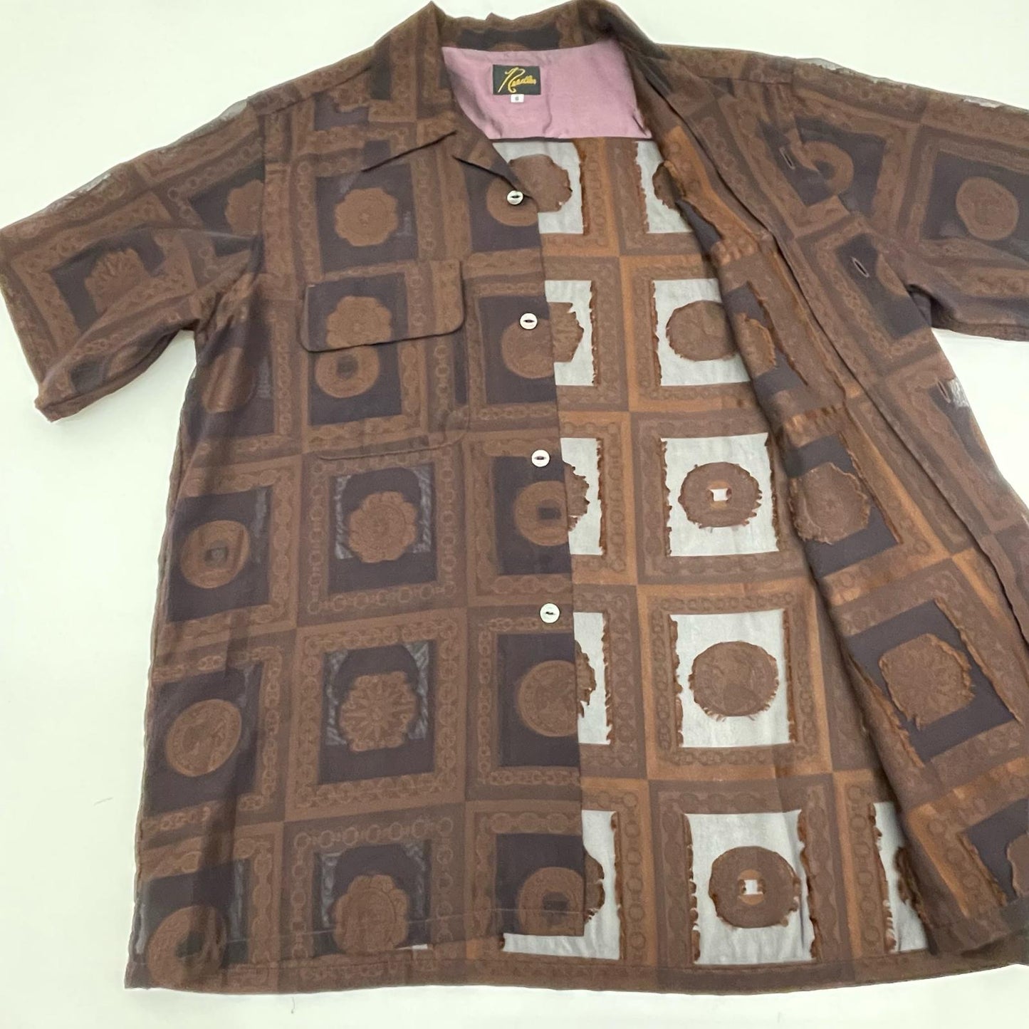 Needles | ニードルス S/S Classic Shirt 半袖シャツ MR135 ブラウン サイズ：S【尾張小牧店】