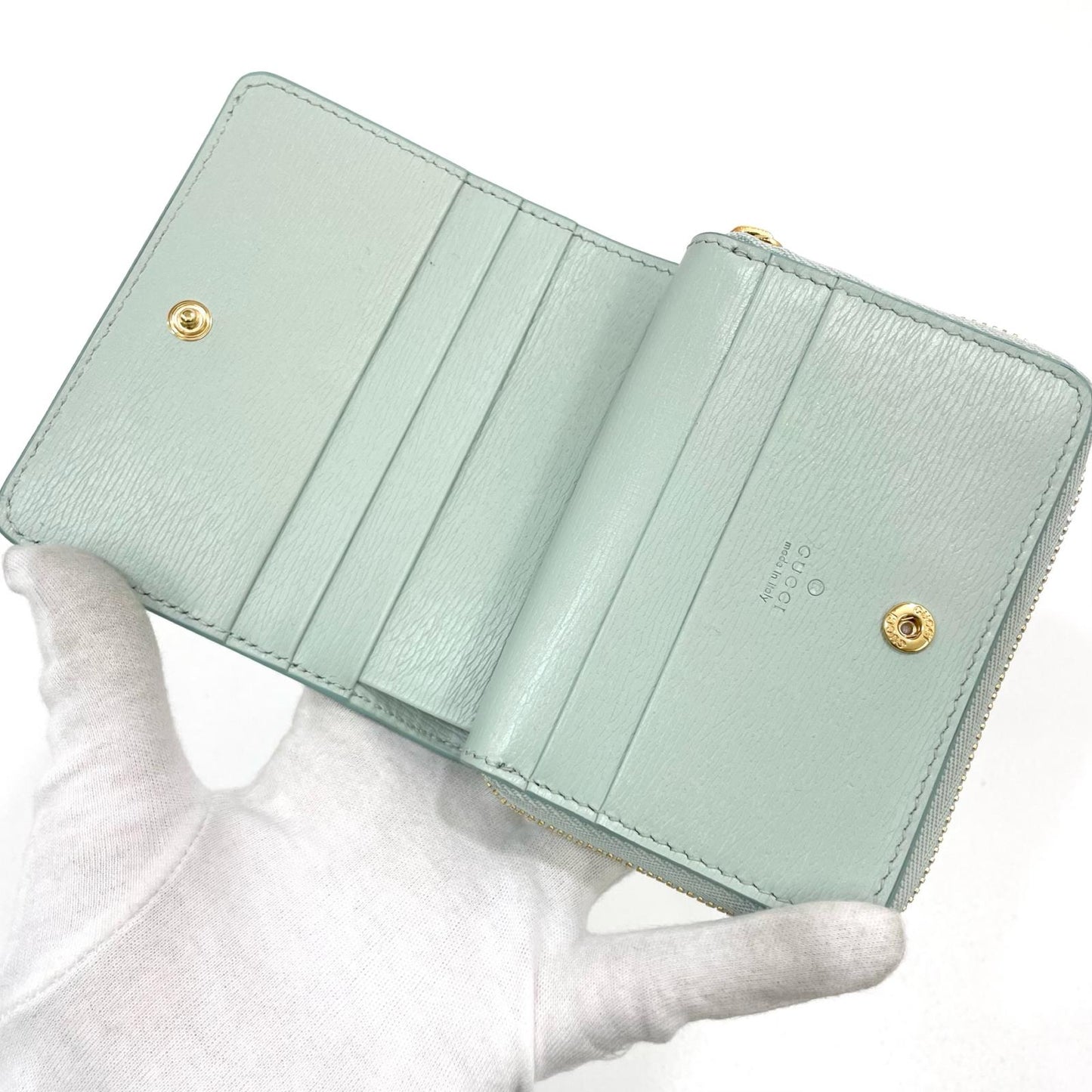 GUCCI | グッチ 二つ折り財布 ペールグリーン【尾張小牧店】