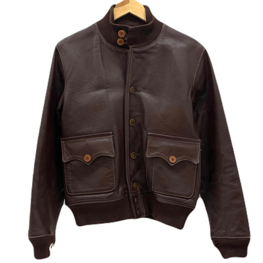 【中古】EVISU | エヴィス A-1 フライトジャケット　レザージャケット ブラウン サイズ：36【尾張小牧店】