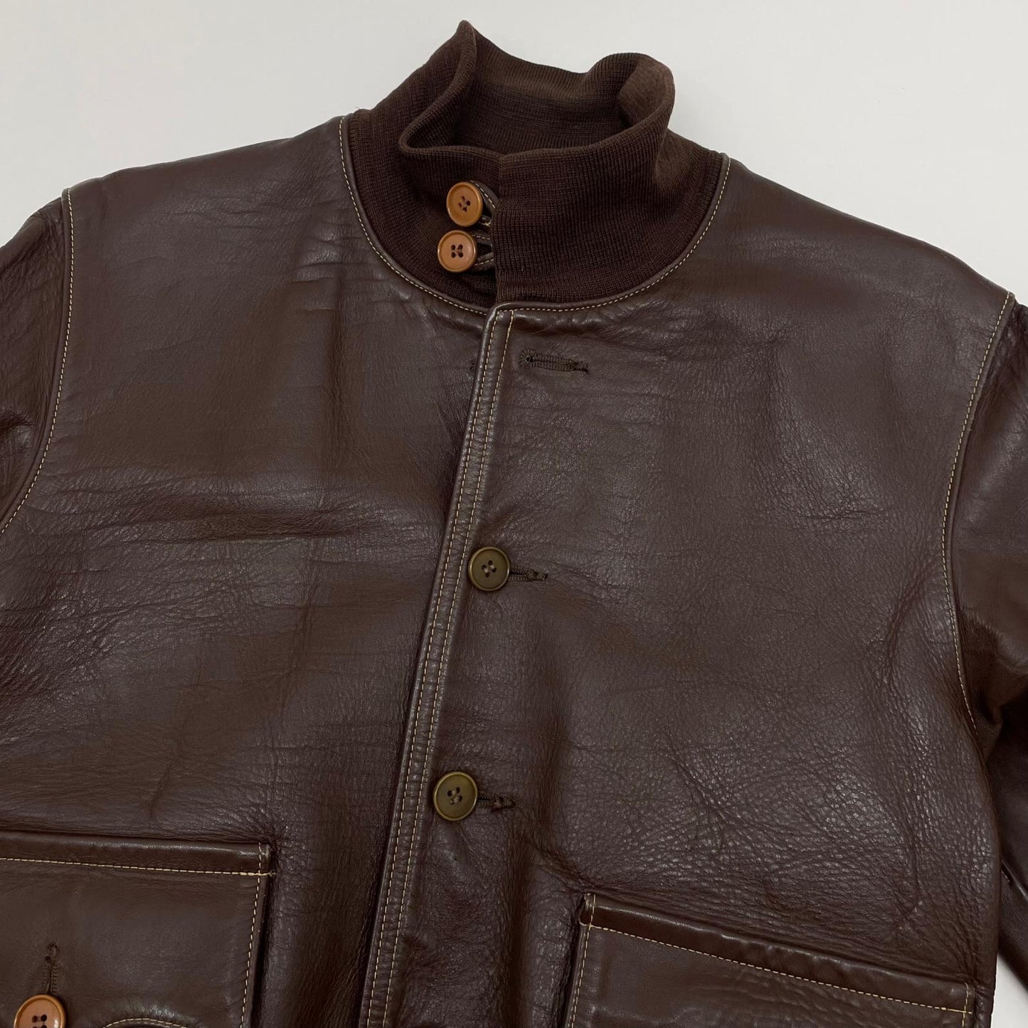 【中古】EVISU | エヴィス A-1 フライトジャケット　レザージャケット ブラウン サイズ：36【尾張小牧店】